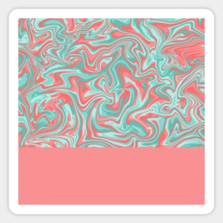 Liquid Swirl - Peach and Green Sticker